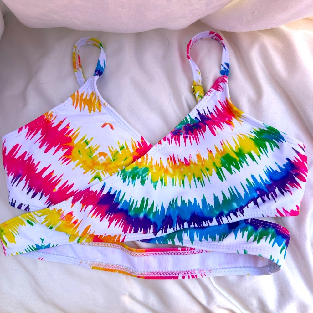NWOT 12-13 girls Tie dye bikini- 3 piece set with coverup skirt